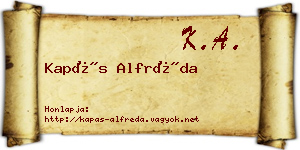 Kapás Alfréda névjegykártya